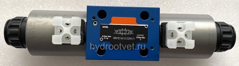 4WRA10E60-2X/G24K4/V - Пропорциональный распределитель без встроенного электронного усилителя Ду10, номинальный расход 60 л/мин, схема E