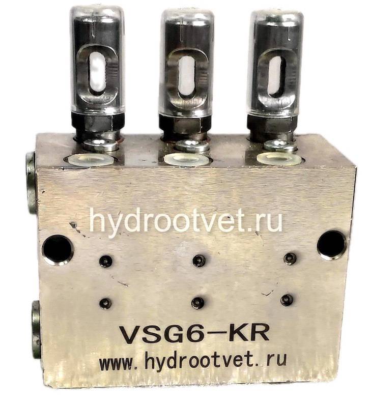 VS-60-1 - Питатель для двухлинейных систем смазки с рабочим давлением 200 бар, количество выходов 1, максимальная доза 14 мл/цикл, с регулятором и индикатором