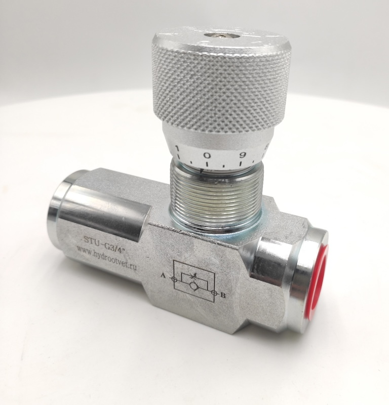 STU-G3/4-1111-1 - Дроссель трубного монтажа c рукояткой, G3/4, с обратным клапаном