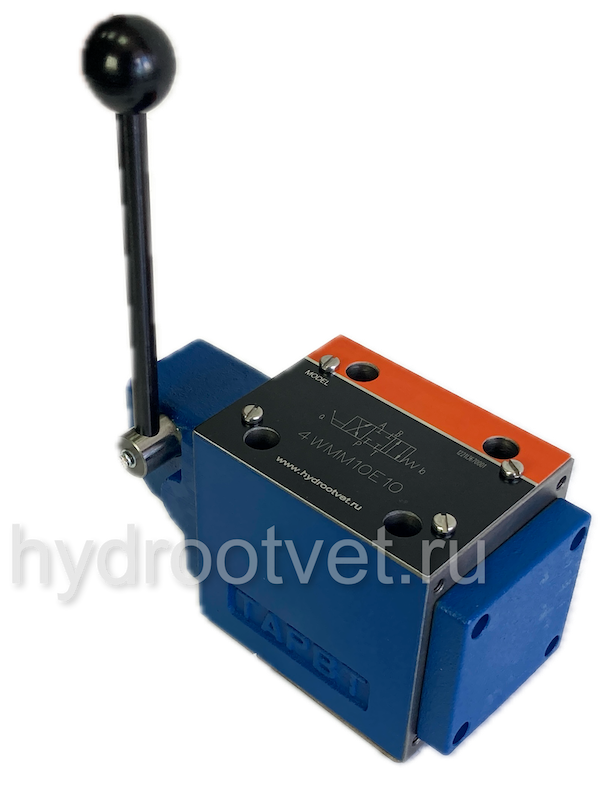 4WMM10C10/F - Гидрораспределитель Ду 10 с ручным управлением, схема C (574), возврат - F = фиксатор