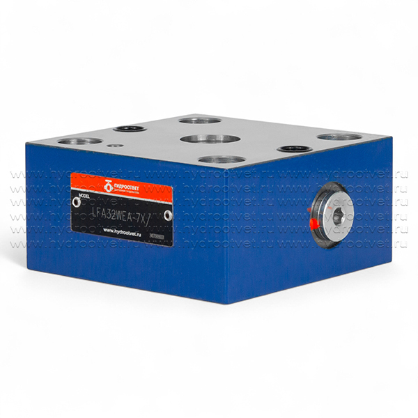LFA32WEA-7X/ - Крышка для логического клапана, типоразмер Ду32 функционал - WEA = крышка под установку распределителя Ду6, два выхода X и Y, управления из канала А, внешний канал X - нет, уплотнение NBR
