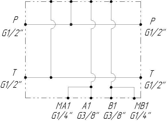 EM213/1Y-ST - Одноместная стальная присоединительная плита для гидравлических распределителей и клапанов NG6 (аналог DR06/10)