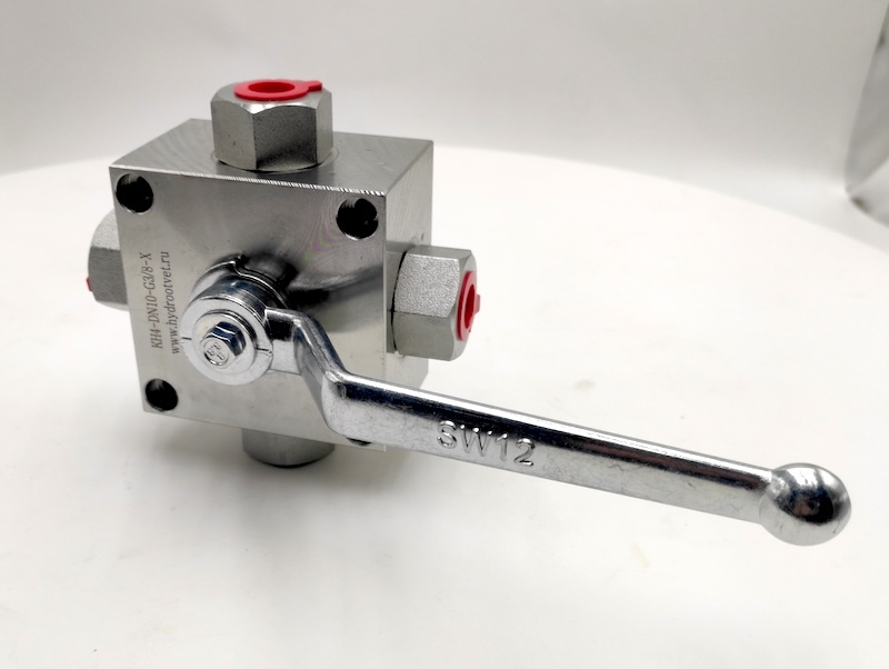 KHB-KH4-DN10-G3/8-X-1112 - Шаровой кран 4/3 на высокое давление, резьба G3/8'', закрытые центры