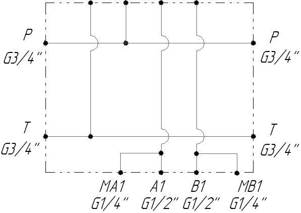 PD10-10A1-ST - Одноместная стальная плита для гидравлических распределителей и клапанов NG10