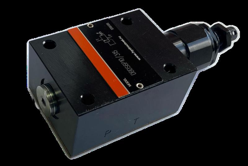 DBDS6P1X/50 - Предохранительный клапан прямого управления Ду6, давление регулировки до 50 бар, тип монтажа - на плиту, элемент регулировки S = винт