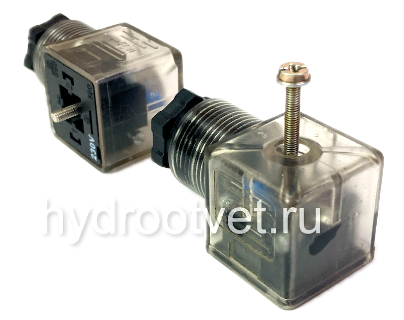 Штекер для дискретного клапана, с индикацией, прозрачный, Z5L, DIN43650/A, переменный ток