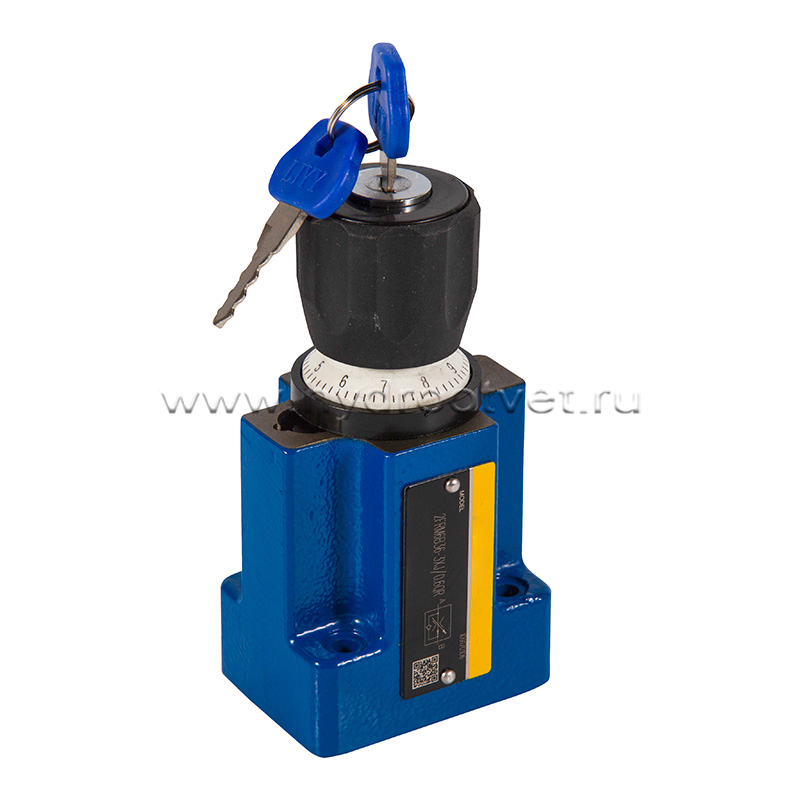 2FRM6B36-3X/10QMV - Регулятор расхода Ду 6 для монтажа на плиту, номинальный расход 10 л/мин, B = без доп. канала (стандарт), обратный клапан - M = нет