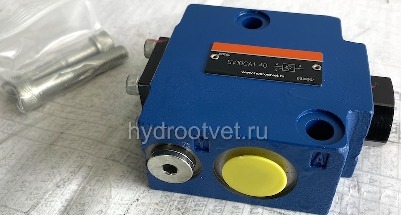 SV10GB1-40 - Гидрозамок Ду10, монтаж резьбовой, дренаж - P = нет, В = без предварительного открытия, давление открытия 1,5 бар