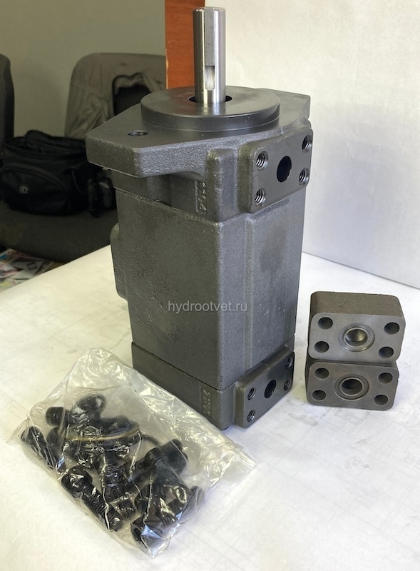 PV2R11-17/19RBAU1 - Пластинчатый нерегулируемый насос сдвоенный с рабочим объемом 16,9+19,4 см3, взаимозаменяем с насосом НПл 16-20/16