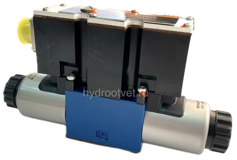 4WRAE6W1-15-2X/G24K31/A1V - Пропорциональный распределитель со встроенной электроникой Ду6, A1 = ±10 В, номинальный расход 15 л/мин, схема W1-