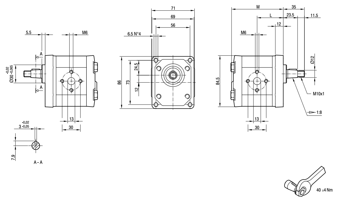 Гидравлические шестерёнчатые насосы серии GHP1-D(S)-11