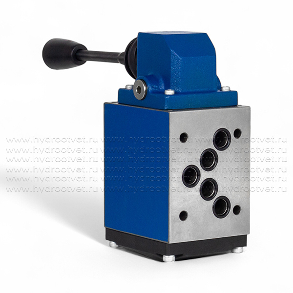 4WMM10J10/F - Гидрораспределитель Ду 10 с ручным управлением, схема J (34), возврат - F = фиксатор