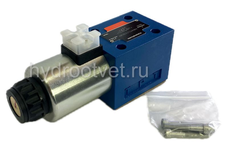 4WE10D31/CG24N9K4/V - Гидрораспределитель золотниковый Ду 10 с электроуправлением G24, схема D (574А), возврат - пружинный