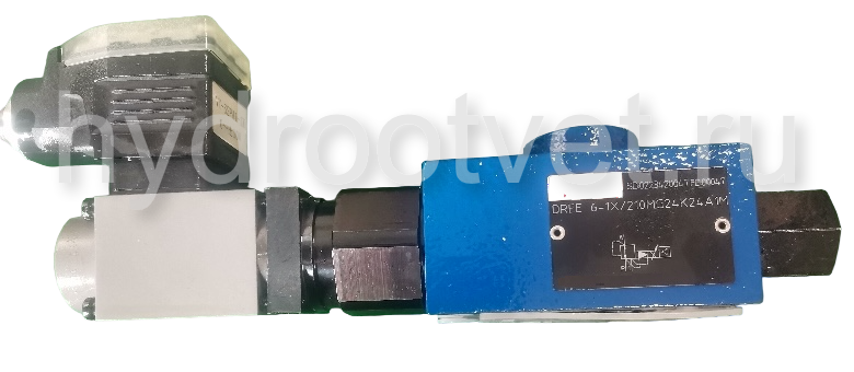 DREE6-1X/50MG24N9K24F1M - Пропорциональный редукционный клапан Ду6 со встроенным усилителем, сигнал F1 = 4…20мА, давление регулировки до 50 бар, монтаж - на плиту