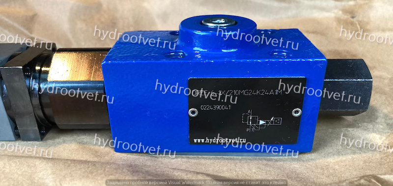 DREE6-1X/210MG24K24A1M - Пропорциональный редукционный клапан Ду6 со встроенным усилителем, сигнал A1 = 0-10В, давление регулировки до 210 бар, монтаж - на плиту