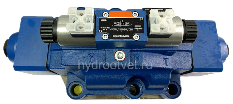 H-4WEH32G6X/6EG24N9S2K4 - Гидрораспределитель с электроуправлением Ду32 схема G (64), напряжение G24, каналы управления X и Y - внешние