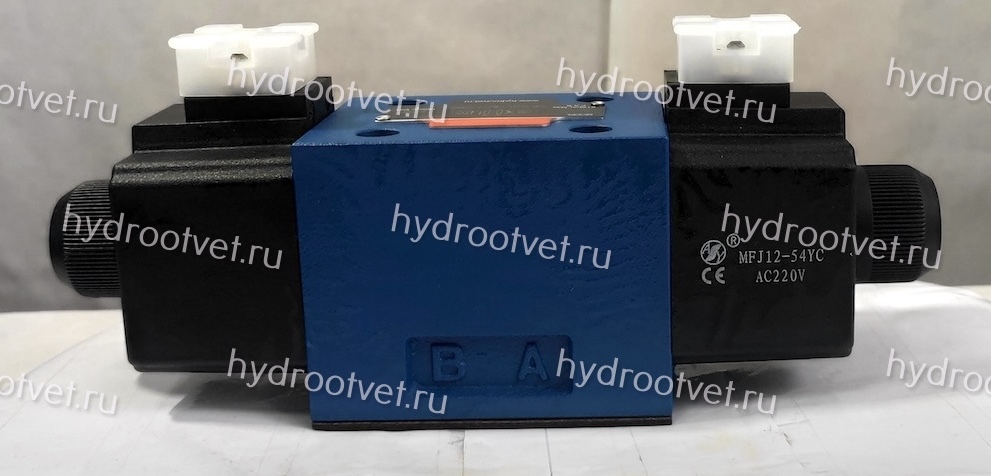 4WE10J31/CW110-50N9K4 - Гидрораспределитель золотниковый Ду 10 с электроуправлением W110, схема J (34), возврат - пружинный