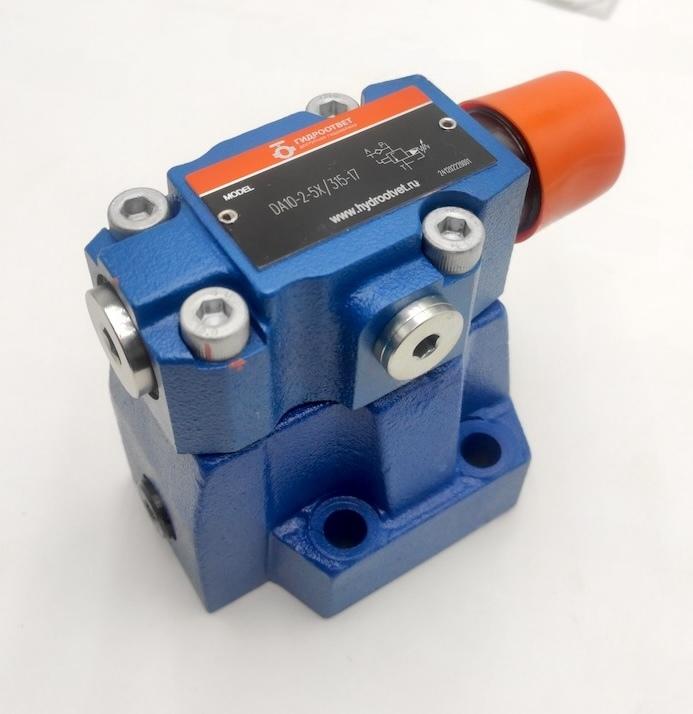 DA10-2-5X/315-17 - Разгрузочный предохранительный клапан Ду10 с давлением настройки до 315 бар, с разностью срабатывания в 17%, внешний дренаж - нет