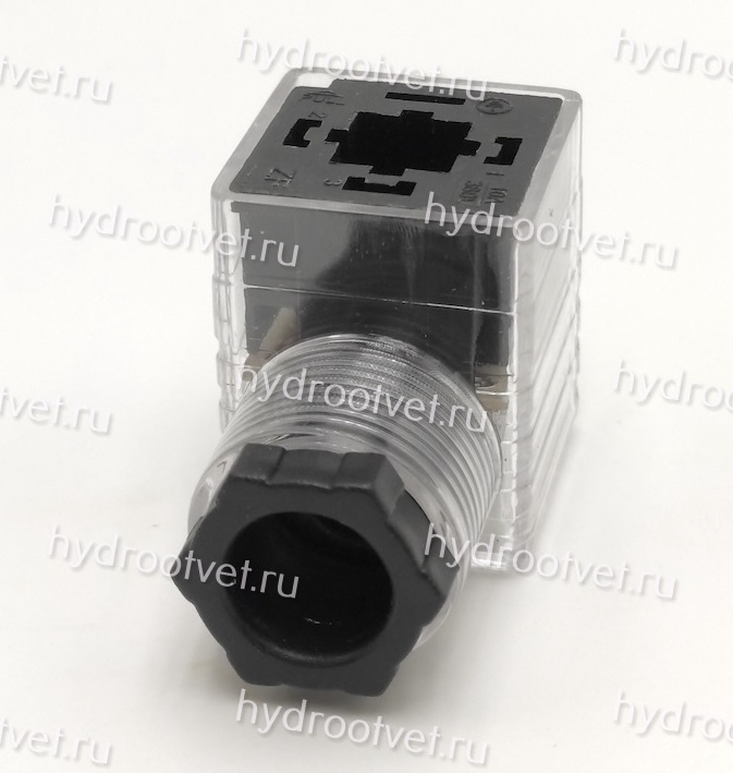 Plug5/RZ5L - Штeкep для диcкpeтнoгo клaпaнa с выпрямителем, c индикaциeй, пpoзpaчный