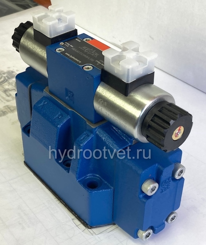 4WEH16E7X/6EG24N9ETK4/B10 - Гидрораспределитель с электроуправлением Ду16 схема E (44), напряжение G24, каналы управления ET - X и Y - внутренние