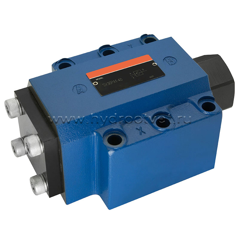 SL30PA1-40 - Гидрозамок для монтажа на плиту Ду32, дренаж - L = есть, А = с предварительным открытием (стандартный вариант), давление открытия 2,5 бар