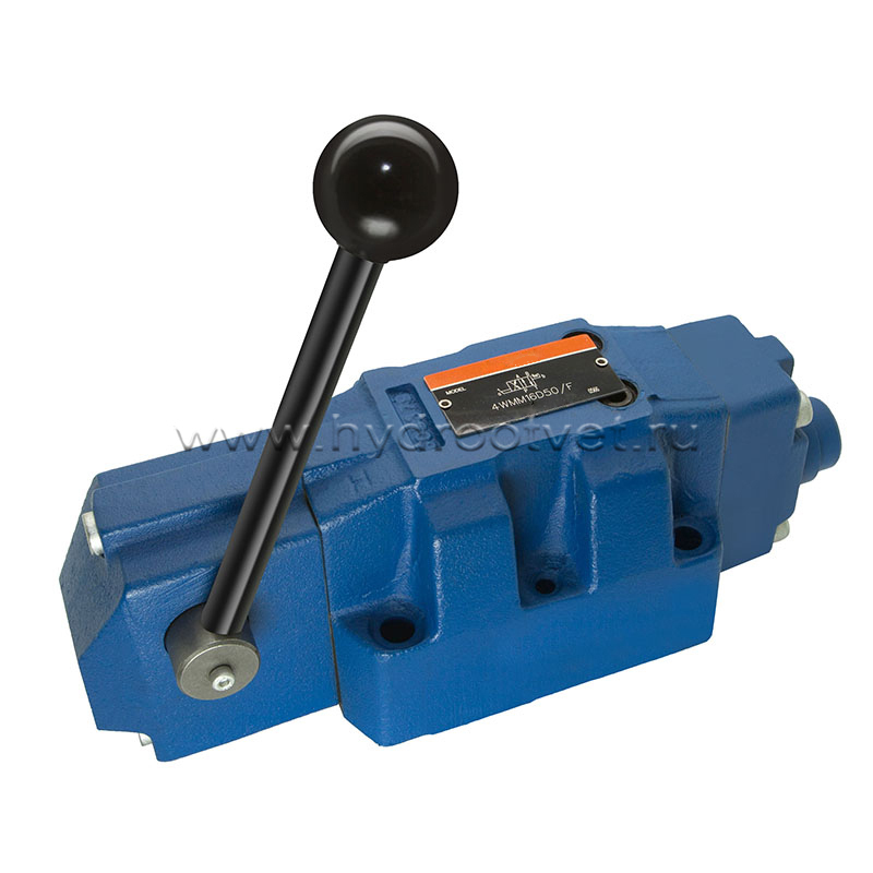 H-4WMM16W7X/F - Гидрораспределитель Ду16 с ручным управлением, схема W (84А), возврат - F = фиксатор