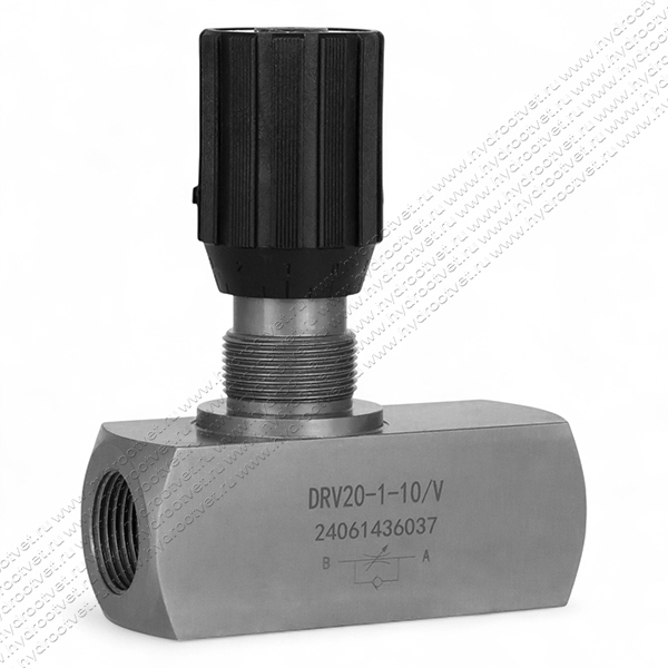 DRV20-1-10/V - Дроссель трубного монтажа c рукояткой, G1, обратный клапан - есть