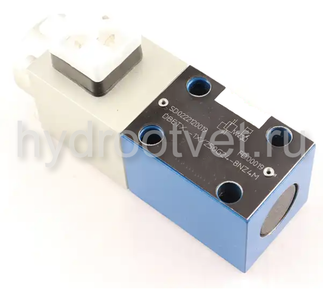 DBETX–1X/315G24–8NZ4M - Пропорциональный предохранительный клапан (расход до 1 л/мин), давление регулировки до 315 бар, сила тока на катушке 0.8 A max
