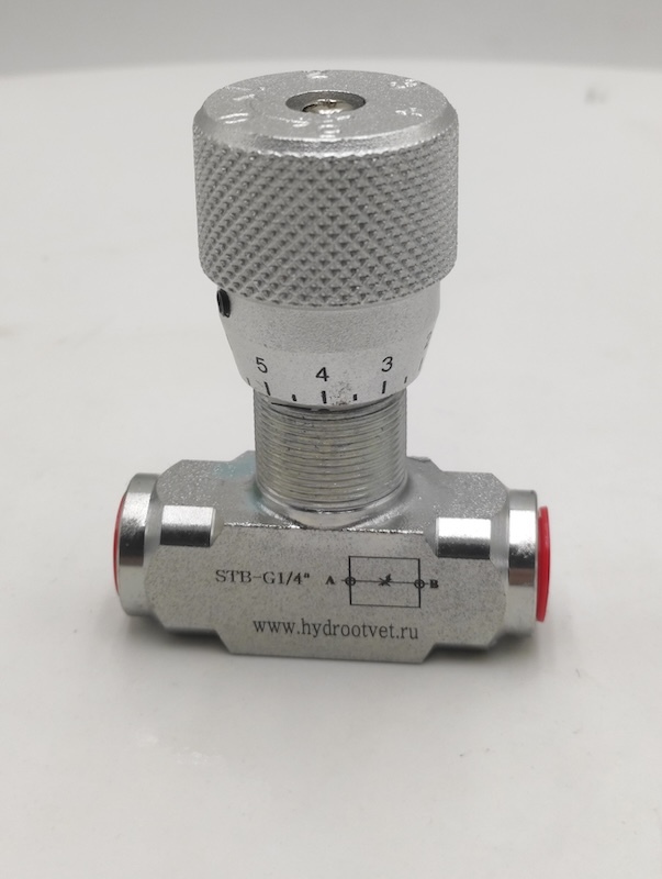 STB-G1/4-11-1 - Дроссель трубного монтажа c рукояткой, G1/4, без обратного клапана