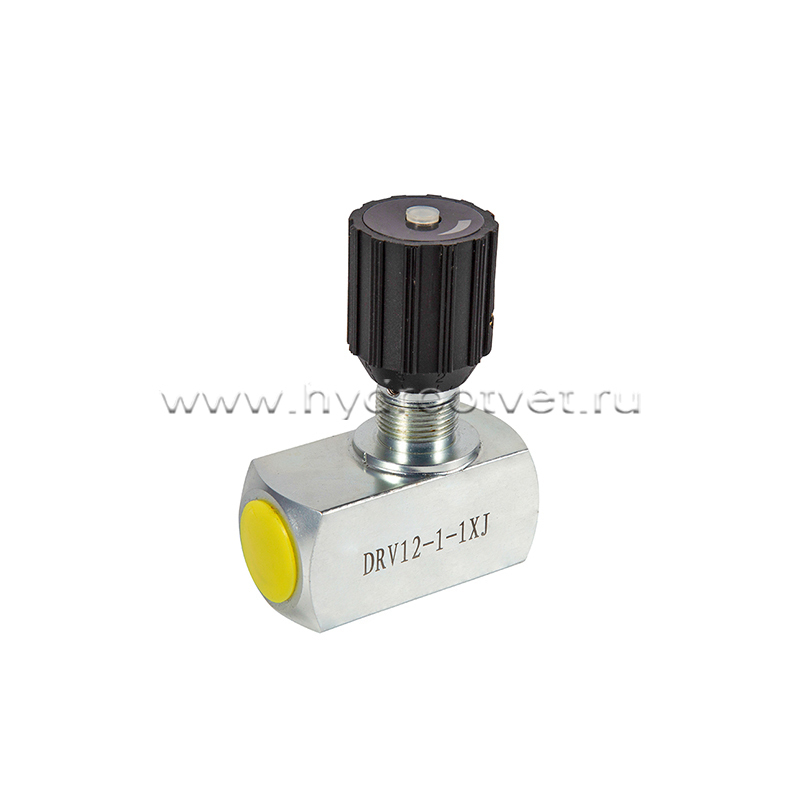 DRV25-1-10/V - Дроссель трубного монтажа c рукояткой, G11/4, обратный клапан - есть