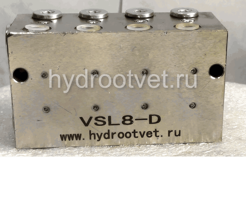 VSL4-D - Питатель для двухлинейных систем смазки с рабочим давлением 400 бар, количество выходов 4, максимальная доза 5 мл/цикл, с фиксированным винтом