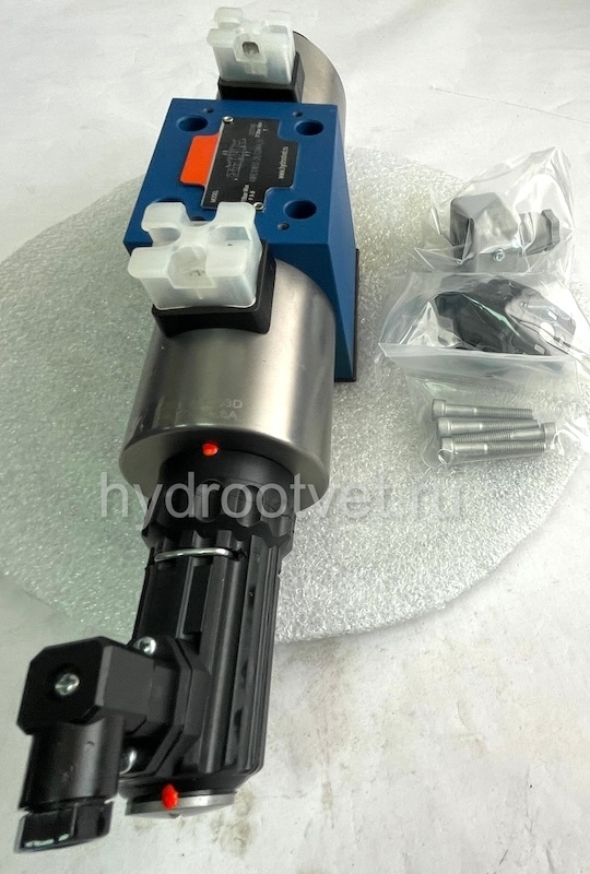 4WRE10E1-75-2X/G24K4/V - Пропорциональный распределитель с обратной связью по положению золотника без встроенной электроники Ду10, номинальный расход 75 л/мин, схема E1-