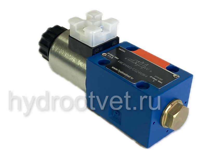 4WE6C61/CG12N9K4 - Гидрораспределитель золотниковый Ду 6 с электроуправлением, схема C (574), электроуправление G12, возврат - пружинный