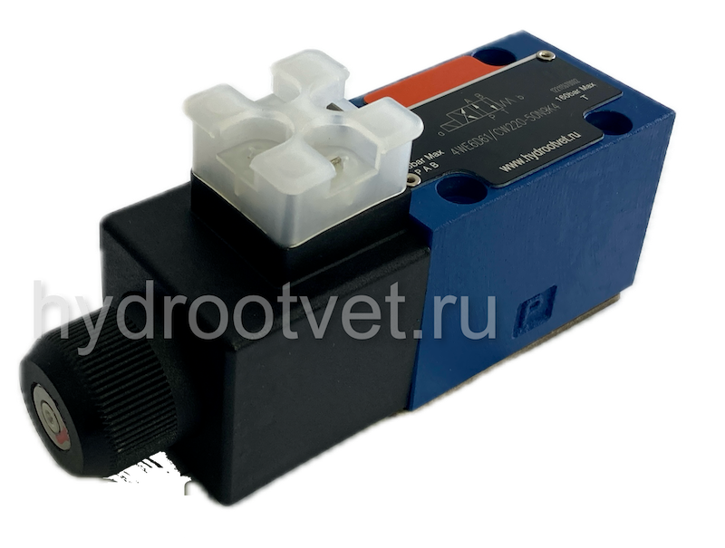 4WE6HA61/CW220-50N9K4 - Гидрораспределитель золотниковый Ду 6 с электроуправлением, схема HA (14-1), электроуправление W230, возврат - пружинный