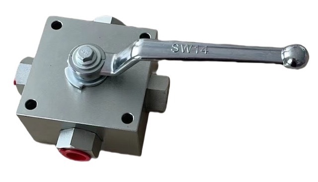 KHB-KH4-DN16-G1/2-X-1112 - Шаровой кран 4/3 на высокое давление, резьба G1/2'', закрытые центры