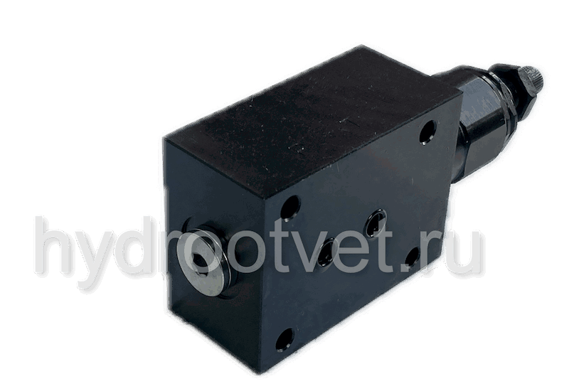 DBDH6P1X/100 - Предохранительный клапан прямого управления Ду6, давление регулировки до 100 бар, тип монтажа - на плиту, элемент регулировки H = рукоятка