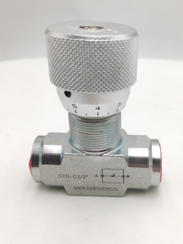 STB-G1/2-11-1 - Дроссель трубного монтажа c рукояткой, G1/2, без обратного клапана