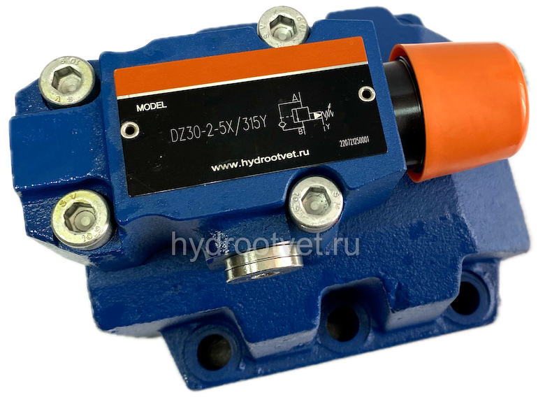 DZ30-2-5X/200XY - Клапан последовательности непрямого действия Ду32, с обратным клапаном с давлением регулировки до 200 бар, каналы управления X и Y - внешние