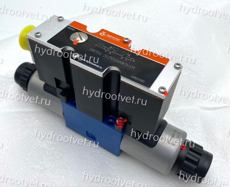 3DREPE6C-2X/25EG24K31/A1M - Пропорциональный редукционный клапан Ду 6 трехлинейный (пилот) со встроенным усилителем (OBE), A1 = ±10 В, давление регулировки до 25 бар, схема C