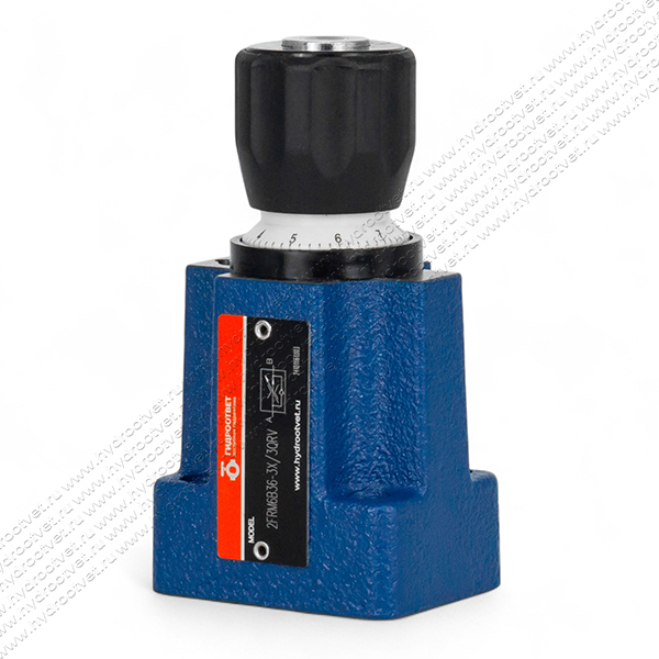 2FRM6B36-3X/3QRV - Регулятор расхода Ду 6 для монтажа на плиту, номинальный расход 3 л/мин, B = без доп. канала (стандарт), обратный клапан - есть