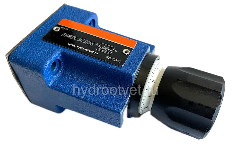 2FRM6B76-3X/32QMV - Регулятор расхода Ду 6 для монтажа на плиту, номинальный расход 32 л/мин, B = без доп. канала (стандарт), обратный клапан - M = нет