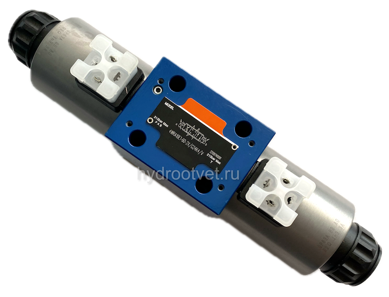 4WRA10E1-30-2X/G24K4/V - Пропорциональный распределитель без встроенного электронного усилителя Ду10, номинальный расход 30 л/мин, схема E1-