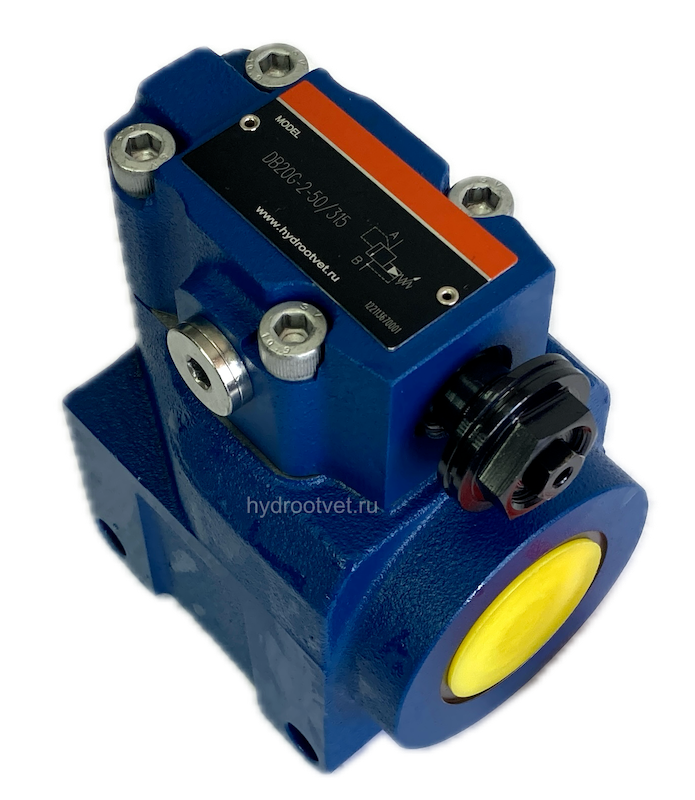 DB20G2-5X/200 - Предохранительный клапан Ду25 с давлением настройки до 200 бар, управление - X и Y - внутренние