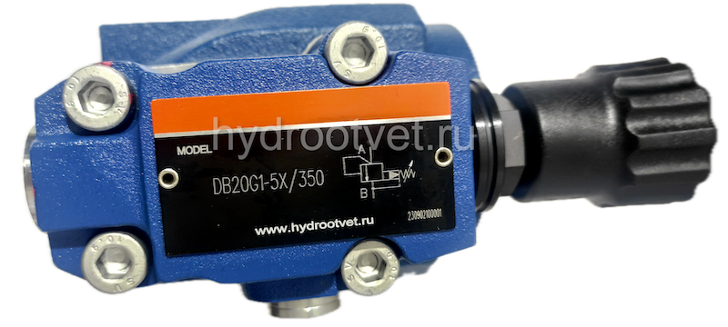 DB20G2-5X/350 - Предохранительный клапан Ду25 с давлением настройки до 350 бар, управление - X и Y - внутренние