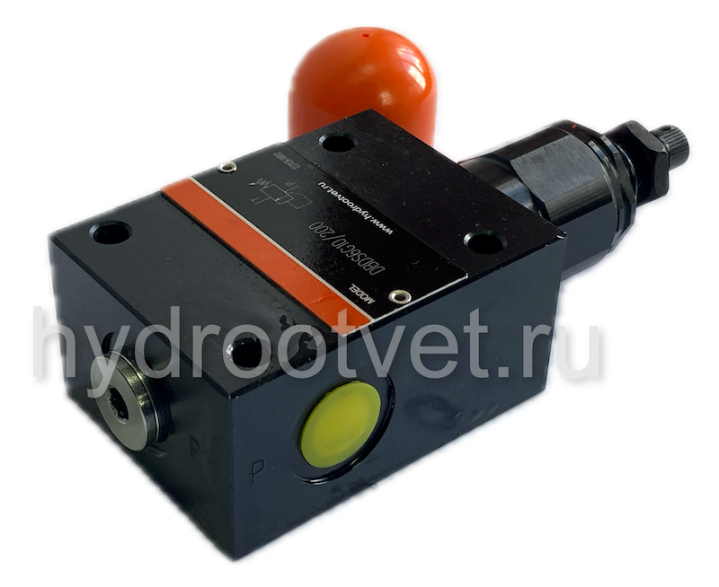 DBDH6G1X/100 - Предохранительный клапан прямого управления Ду6, давление регулировки до 100 бар, тип монтажа - резьбовой, элемент регулировки H = рукоятка