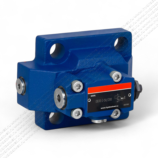 DB30-2-5X/200 - Предохранительный клапан Ду32 с давлением настройки до 200 бар, управление - X и Y - внутренние
