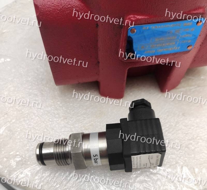 WKDFBN/HC660F10C1.1 - Напорный фильтр гидравлический одинарный модели DF тонкость фильтрации 10 мкм, типоразмер 660, вид присоединения: фланец SAE 2'' (DN50), материал корпуса - чугун, рабочее давление до 420 бар, электрический индикатор загрязнения