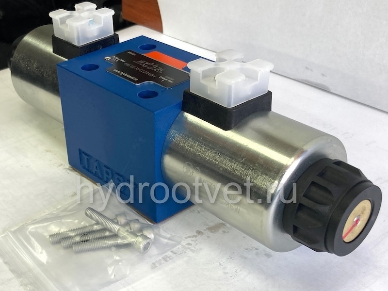 4WE10E31/CG24N9K4/V - Гидрораспределитель золотниковый Ду 10 с электроуправлением G24, схема E (44), возврат - пружинный, уплотнение FKM