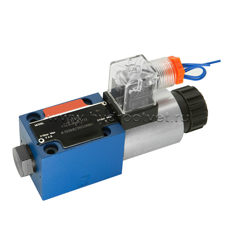 M-4SED6D1X/350CG24N9K4/V - Гидрораспределитель седельного типа Ду 6 с электроуправлением (на 350 бар), схема D, уплотнение V = FKM