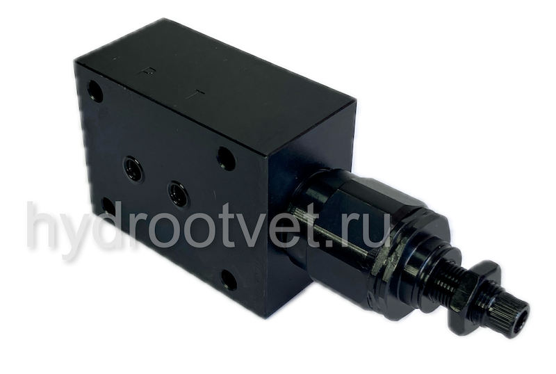 DBDH6P1X/50 - Предохранительный клапан прямого управления Ду6, давление регулировки до 50 бар, тип монтажа - на плиту, элемент регулировки H = рукоятка